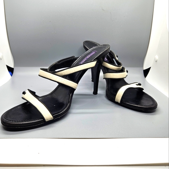 Ralph Lauren Collection Leather Open Toe Strappy Dress Sandals - Picture 1 of 7